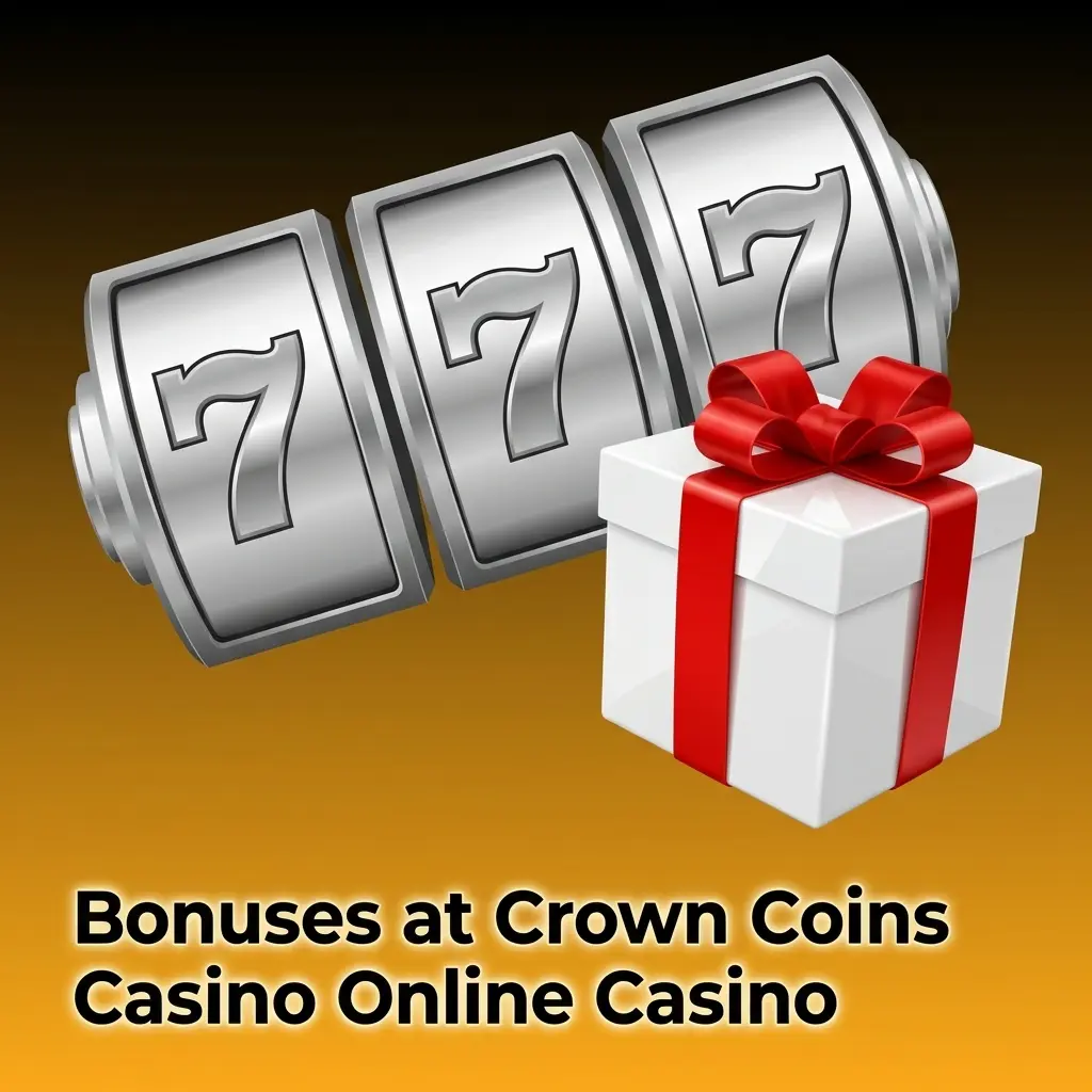 Crown Coins Casino bonus program showing welcome offer, daily login rewards, purchase bonuses, and promotional events for players