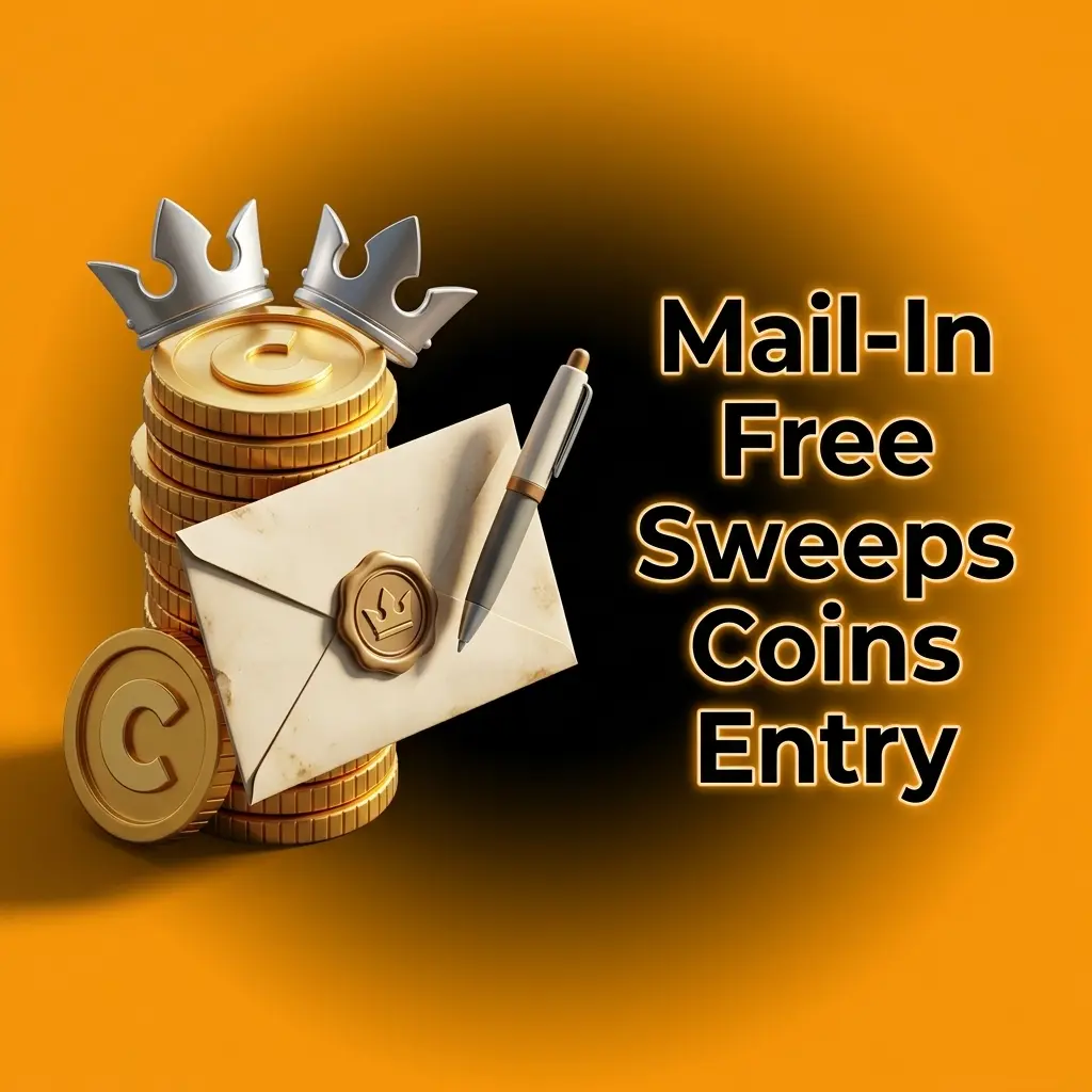 Handwritten mail-in entry card for Crown Coins Casino free Sweeps Coins alternative entry method for US players