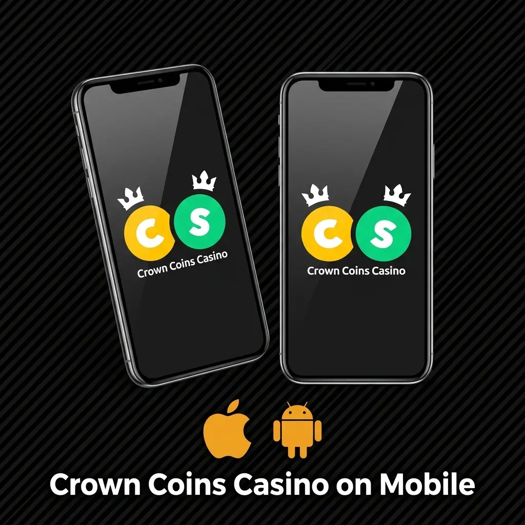 Crown Coins Casino mobile browser interface on iOS and Android with full game library and no app download required