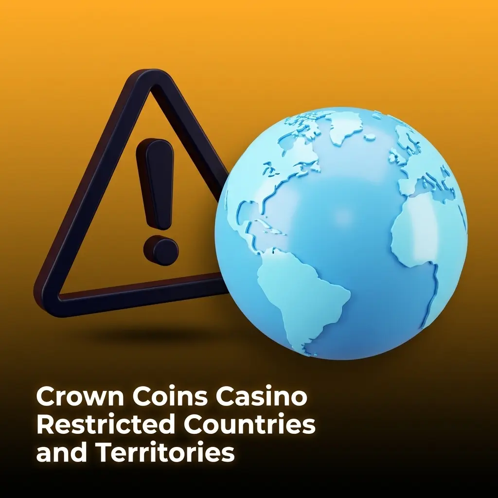 Crown Coins Casino restricted countries list including UK, Australia, France, Spain, Italy, Netherlands, and more excluded regions