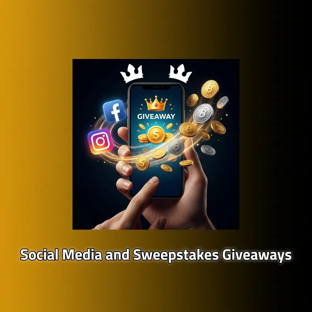 Crown Coins Casino social media giveaway on Facebook and Instagram offering free Sweeps Coins to US players