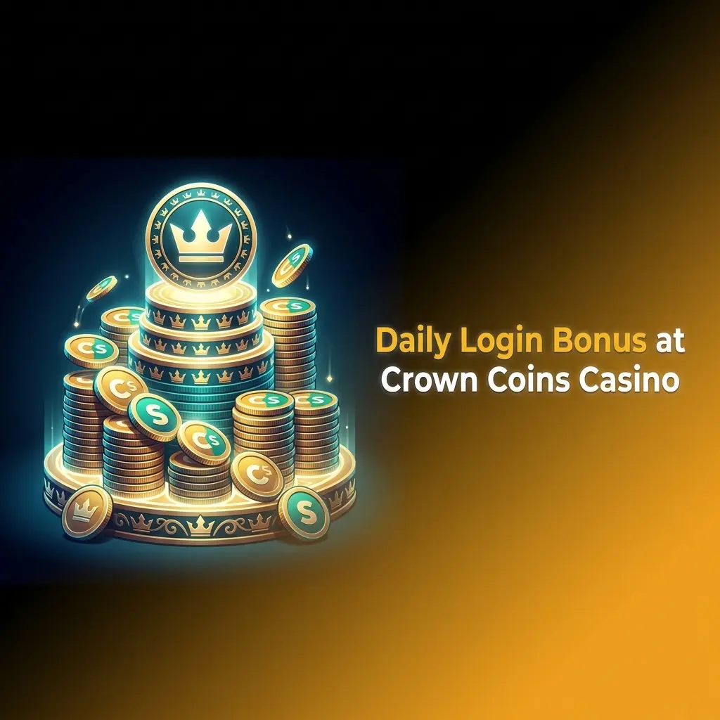 Crown Coins Casino daily login bonus screen showing automatic free Crown Coins reward for registered US players, no purchase required
