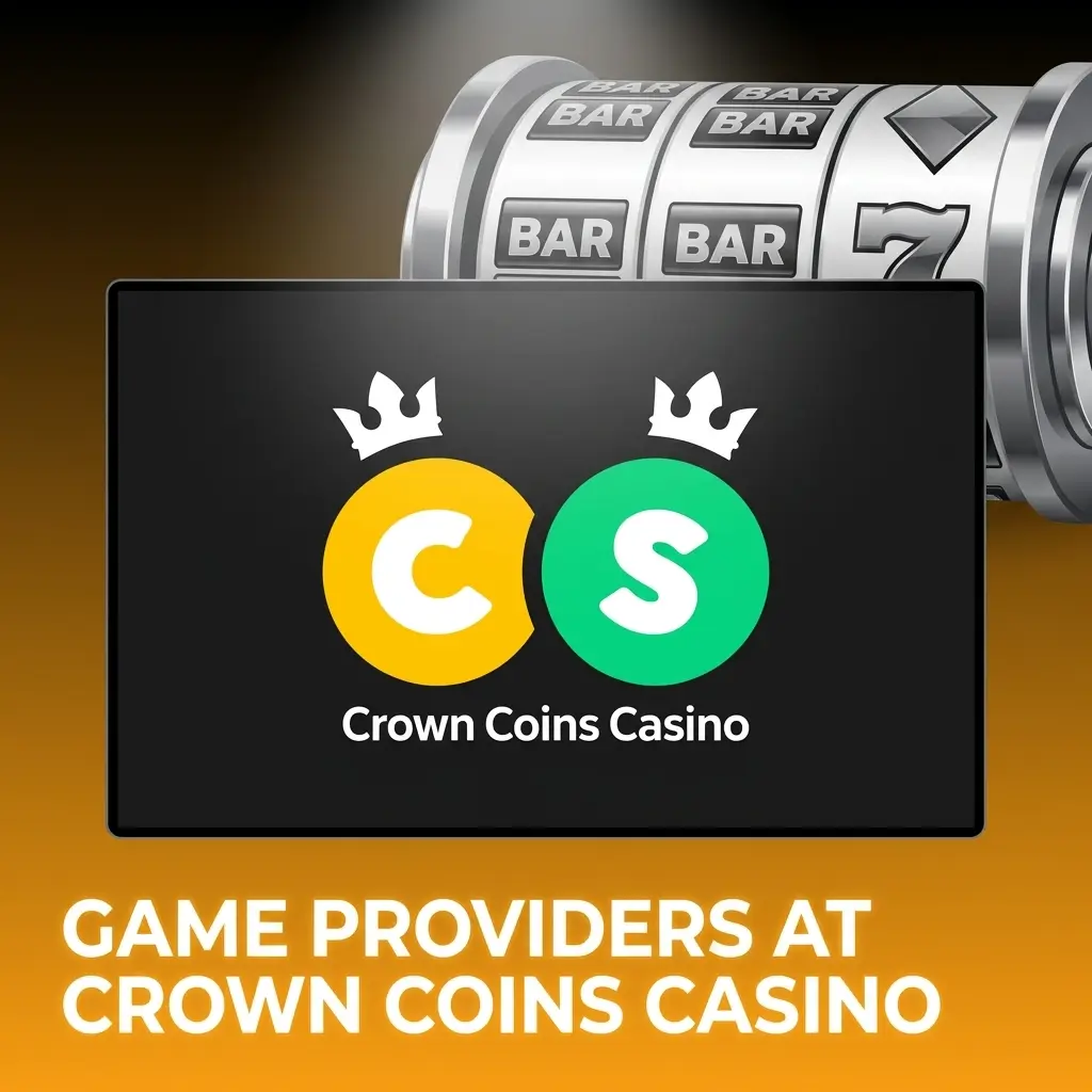 Crown Coins Casino game providers logos including Pragmatic Play, NetEnt, IGT, Evolution, and Microgaming