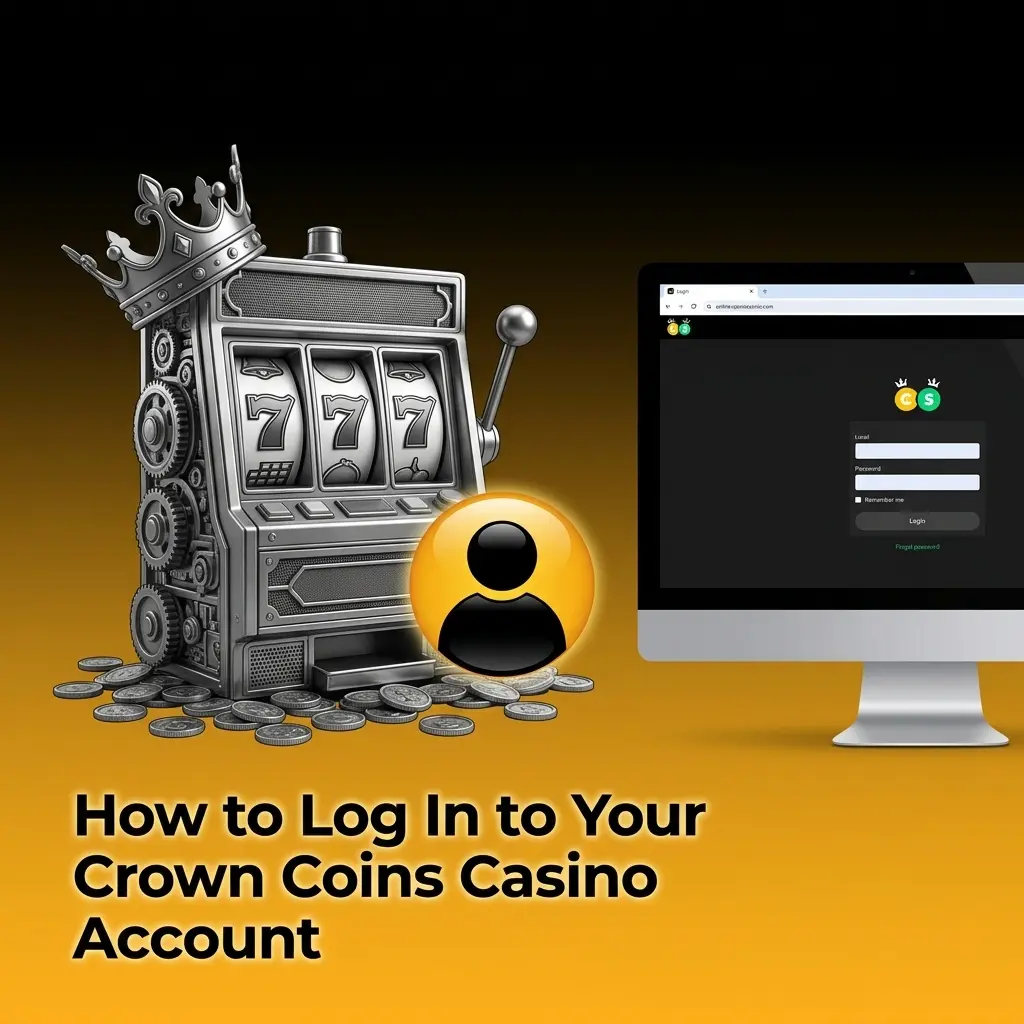 Crown Coins Casino login page showing sign-in screen with email and password fields for account access
