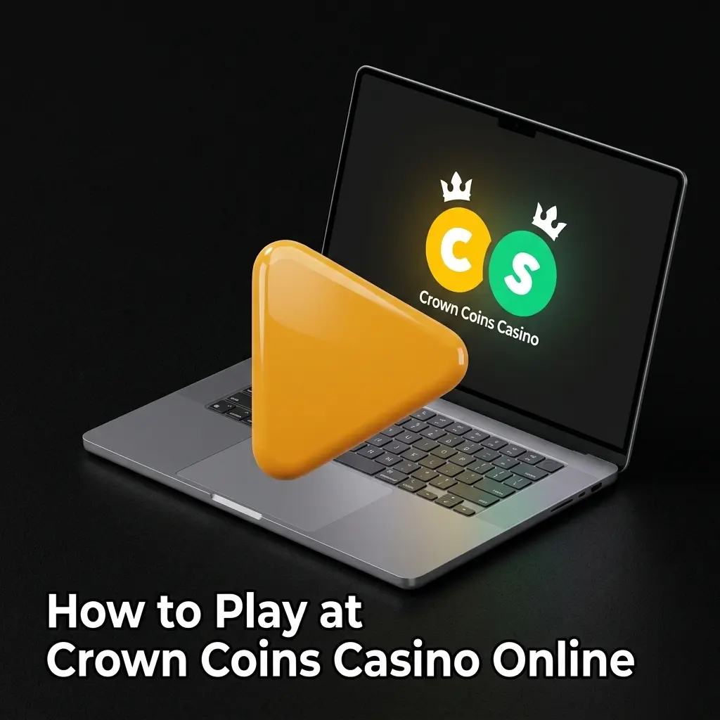 Crown Coins Casino registration steps showing how to sign up, log in, and start playing online social casino games
