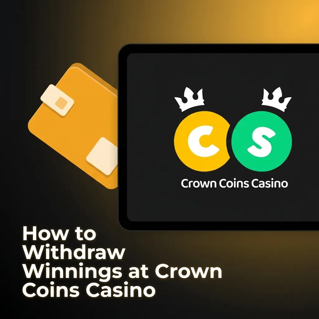 Crown Coins Casino withdrawal process showing Sweeps Coins redemption steps via account dashboard